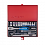 19PC.1/4"DR.SOCKET SET METRIC CHROME