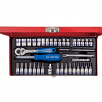 39PC.1/4"DR.SOCKET SET METRIC CHROME