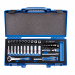 44PC.1/4"DR.SOCKET SET 6PT METRIC CHROME(EVA)