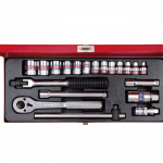 20PC.3/8"DR.SOCKET SET 12PT SAE CHROME