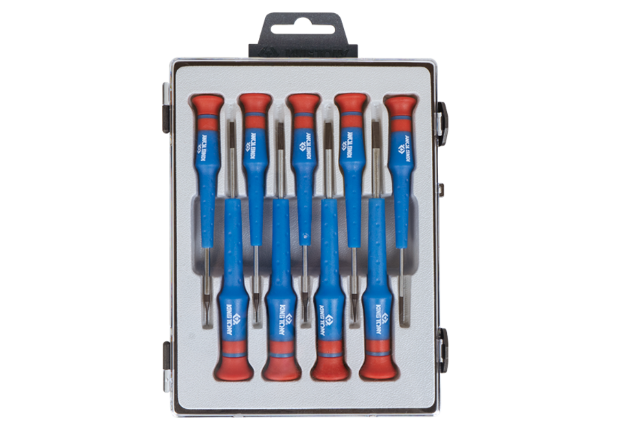 32209MR.png 9PC.SLOTTED HEAD PRECISION SCREWDRIVER SET 40MML - Image 1