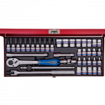 39PC.3/8"DR.SOCKET SET 6PT METRIC CHROME