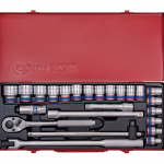 24PC.1/2"DR.SOCKET SET 12PT METRIC CHROME