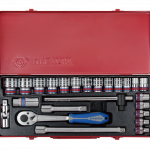 24PC.1/2"DR.SOCKET SET 12PT SAE CHROME