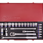 24PC.1/2"DR.SOCKET SET 12PT METRIC CHROME