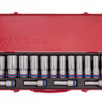 16PC.1/2"DR.DEEP SOCKET SET 12PT METRIC CHROME
