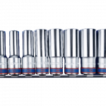 8PC.1/2"DR.DEEP SOCKET RAIL SET 12-23MM 6PT METRIC
