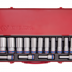 15PC.1/2"DR.DEEP SOCKET SET 6PT METRIC CHROME