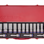 16PC.1/2"DR.DEEP SOCKET SET 6PT METRIC CHROME