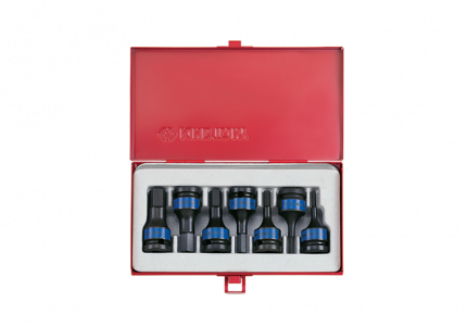 7PC.1/2"DR.IMPACT HEX BIT SOCKET SET METRIC BLACK