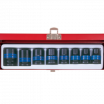 8PC.1/2"DR. IMPACT SOCKET SET 6PT METRIC BLACK