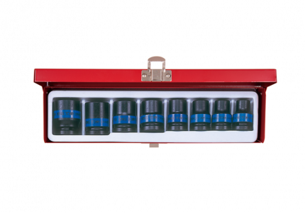 8PC.1/2"DR. IMPACT SOCKET SET 6PT METRIC BLACK