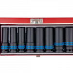 8PC.1/2"DR.DEEP IMPACT SOCKET SET METRIC BLACK