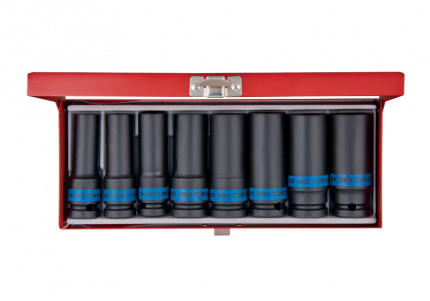 8PC.1/2"DR.DEEP IMPACT SOCKET SET METRIC BLACK