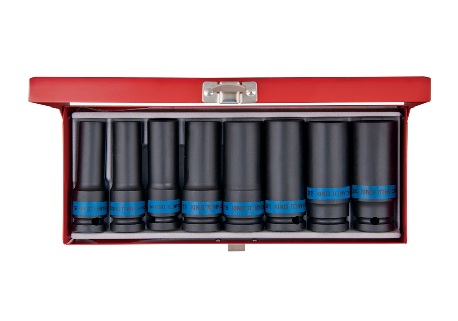 4410MP.png 8PC.1/2"DR.DEEP IMPACT SOCKET SET METRIC BLACK - Image 1
