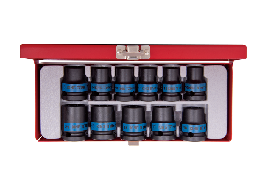 4412MP.png 11PC.1/2"DR.IMPACT SOCKET RAIL SET METRIC BLACK - Image 1