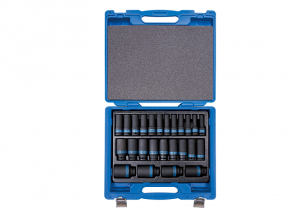 25PC.1/2"DR.DEEP IMPACT SOCKET SET 6PT BLACK