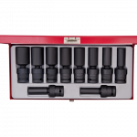 10PC.1/2"DR.DEEP IMPACT UNIVERSAL SOCKET SET 6PT SAE