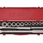 15PC.1/2"DR.SOCKET SET 6PT METRIC CHROME