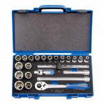 23PC.1/2"DR.SOCKET SET 6PT METRIC CHROME