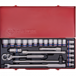 24PC.1/2"DR.SOCKET SET 6PT METRIC CHROME