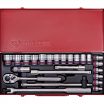 24PC.1/2"DR.SOCKET SET 6PT SAE CHROME