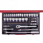 33PC.1/2"DR.SOCKET SET 6PT METRIC CHROME