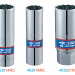 1/2"DR.SPARK PLUG SOCKET 16MM 5/8" 12PT RUBBER CHROME