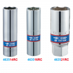 1/2"DR.SPARK PLUG SOCKET 16MM 5/8" 6PT RUBBER CHROME