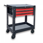 3 DRAWER TOOL TROLLEY BLACK AND RED