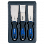 3PC.STAINLESS STEEL BOLSTERED SCRAPER SET
