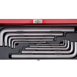 10PC.EXTRA LONG HEX KEY SET 3-17MM W/METAL BOX METRIC CHROME