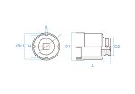 1/2"DR.AXIAL LOCKNUT SOCKET #TMFS 3 #N03 28MM 90MML - Image 2