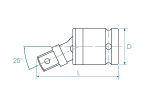 1/2"DR.IMPACT UNIVERSAL JOINT WITH BALL BLACK 2-1/2" - Image 2