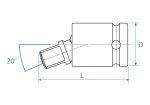 1/2"DR.IMPACT U-JOINT WITH BALL BLACK - Image 2