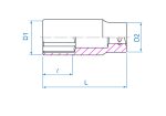 3/4"DR.DEEP SOCKET 70MM 6PT CHROME - Image 2