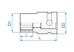 3/4"DR.IMPACT STAR SOCKET E28*60MML - Image 2