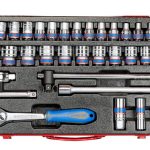 34PC. 1/2"DR.SOCKET SET 6PT METRIC CHROME